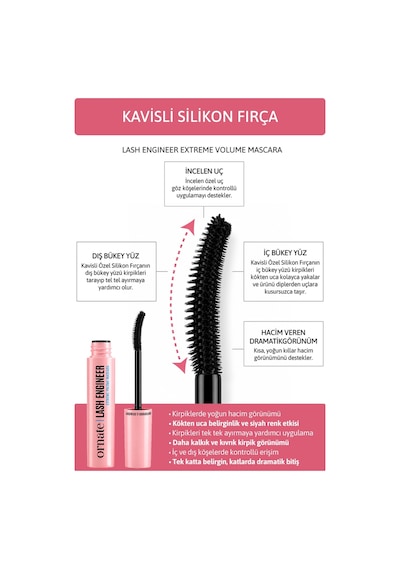 Ornate Lash Engineer Extreme Volume Maskara, Ekstra Siyah, Ekstra Hacim Ve Belirgin Kıvırma Etkili Maskara 7 Ml