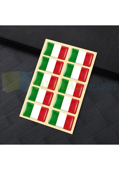 Alfa Romeo Fiat Italya Bayrağı Direksiyon Jant Vites Torpido Damla Etiket Silikon Oto Sticker