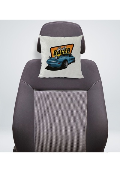 Bk Gift Street Racer Tasarımlı Kare Araç Koltuk Yastığı-1