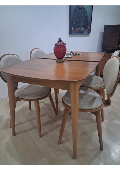 Masa Sandalye 90643 Retro Ayak Model Kayın Retro Açılır Parlak Açık Ceviz Tabla Kahverengi Masa Sandalye 90643 Retro Ayak Model Kayın Retro Açılır Parlak Açık Ceviz Tabla Kahverengi