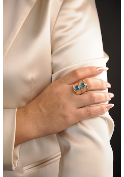 Kadir Jewellery 22 Ayar Altın Kaplama Kadın Zirkon Taşlı Yüzük Çok Renkli 12981473