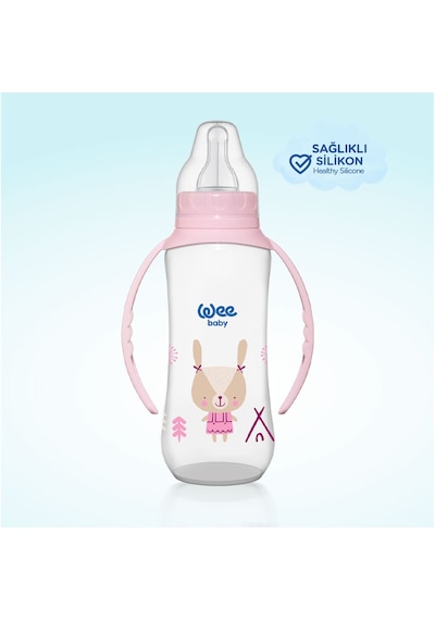 Wee Baby Klasik Kulplu Pp Biberon 270 ml Pembe 6-18 Ay