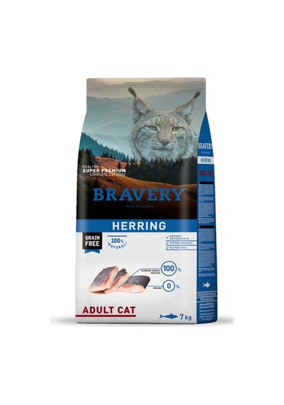 Bravery Tahılsız Ringa Balıklı Yetişkin Kedi Maması 2 KG