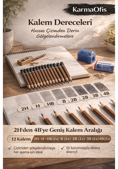 15 Parça Teknik Çizim Ve Eskiz Başlangıç Seti A5 Defter 12 Kalem Silgi Kalemtıraş