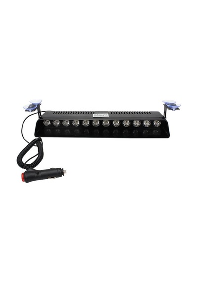12 Ledli Cam Içi Vantuzlu Çakar Lamba Kırmızı - Beyaz - Mavi