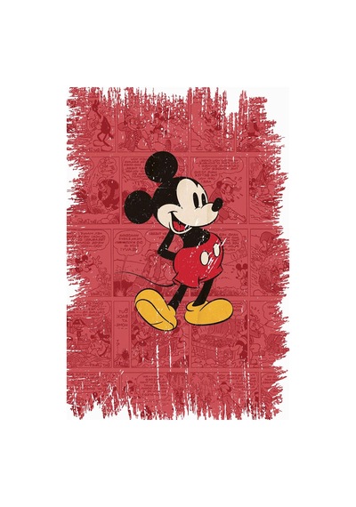 Mickey Mouse Tasarımlı Ahşap Poster Renkli - 645065455
