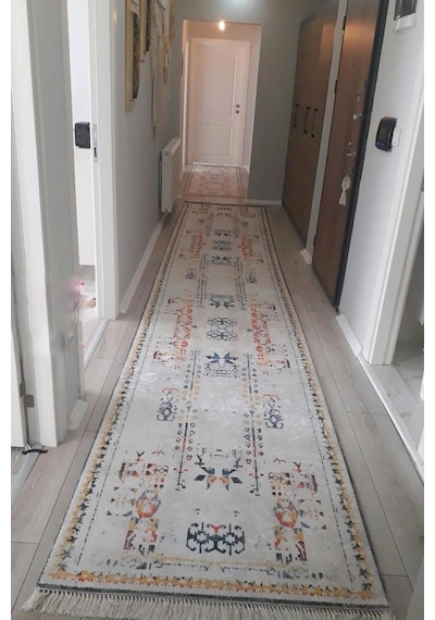 Yolluk Halı Kaymaz Tabanlı Yıkanabilir Yolluk 8 Çok Renkli