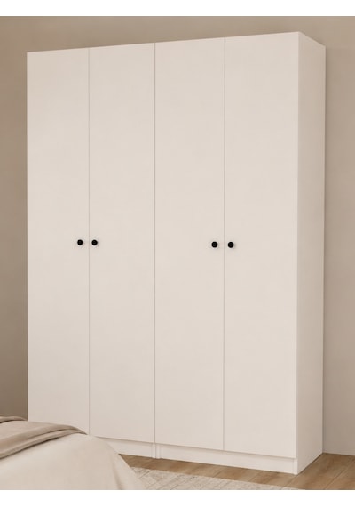 Prestij No.8 Dört Kapaklı Askılıklı Modüler Gardırop Beyaz