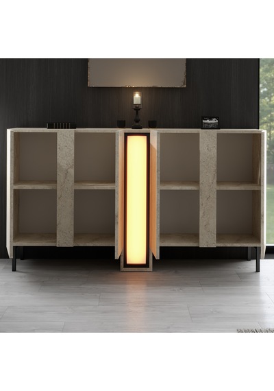 Nova Siyah Demir Ayaklı Rgb Led Işık Sistemli Traverten Konsol Traverten - Siyah Nova Siyah Demir Ayaklı Rgb Led Işık Sistemli Traverten Konsol Traverten - Siyah