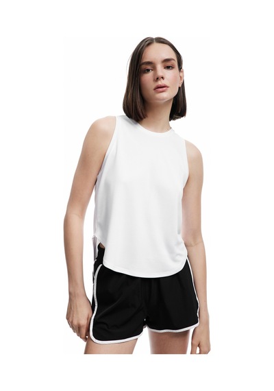 Koton Kolsuz Bisiklet Yaka Spor Atlet Beyaz 5sak30183nk Beyaz