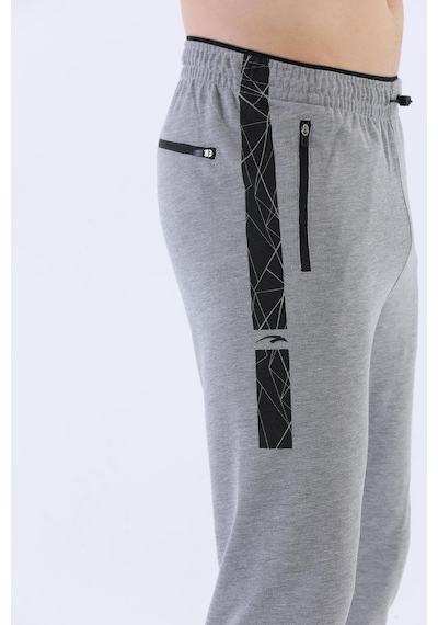 Maraton Sportswear Regular Erkek Ribana Paça Basic Gri Melanj Eşofman Altı 21014-gri Melanj Gri Melanj