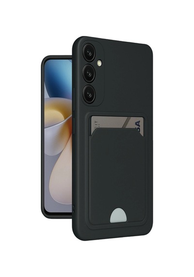 Samsung Galaxy Uyumlu A55 5g Kılıf Kelvin Kartvizitli Silikon - Siyah İtdark1257