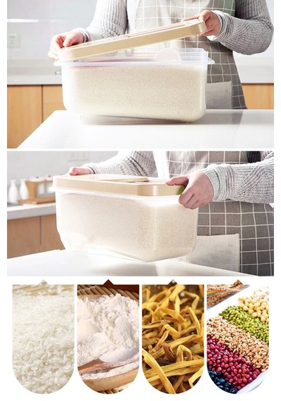 Multibox Tahıl Mama Bakliyat Un Vs. Şeffaf Sürgülü Kapak Erzak Saklama Kabı 5 Litre