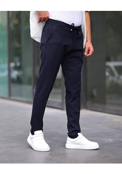 Slim Fit Likralı Jogger Pantolon Lacivert