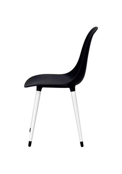 Vilinze Eames Beyaz Ahşap Ayak Plastik Siyah Sandalye
