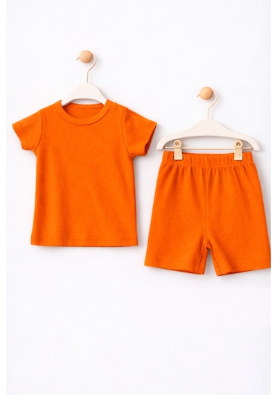 For My Baby Basic Bebek Şortlu Takım Turuncu