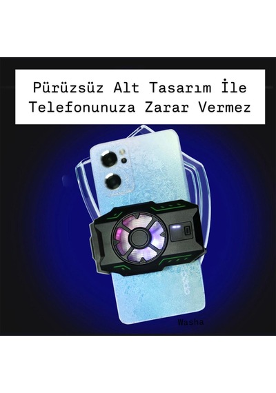 3 Kademeli Telefon Soğutucu Cep Telefonu Soğutma Fanı Gamer Oyuncu Radyatör Soğutucu Siyah
