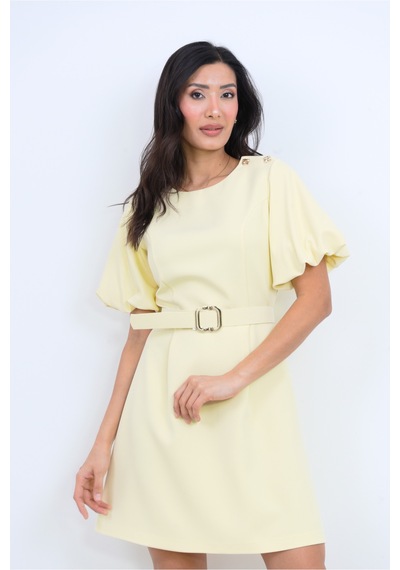 Dorne Moda Özel Koleksiyon Balon Kol Kemer Detaylı Mini Elbise - Düğün - Mezuniyet - Ofis Şıklığı Sarı Sarı Dorne Moda Özel Koleksiyon Balon Kol Kemer Detaylı Mini Elbise - Düğün - Mezuniyet - Ofis Şıklığı Sarı Sarı