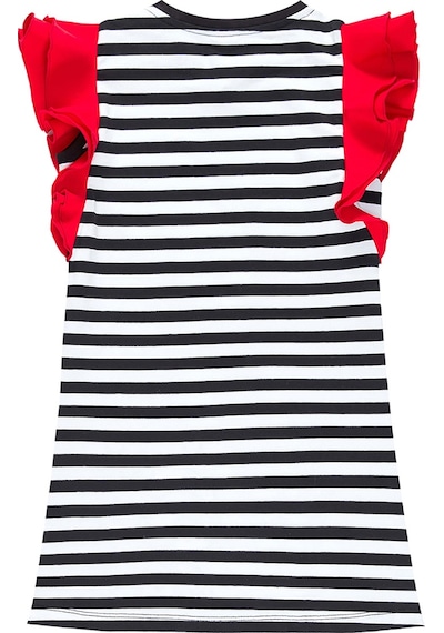 Denokids Lmg Uğurlu Kız Çocuk Çizgili Elbise Siyah
