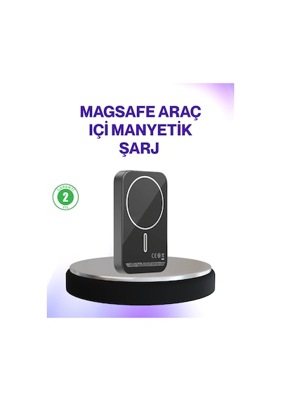 Hubrendy Tekno Mıknatıslı Magsafe Uyumlu Araç Tutucu Kablosuz Şarj Destekli Diğer
