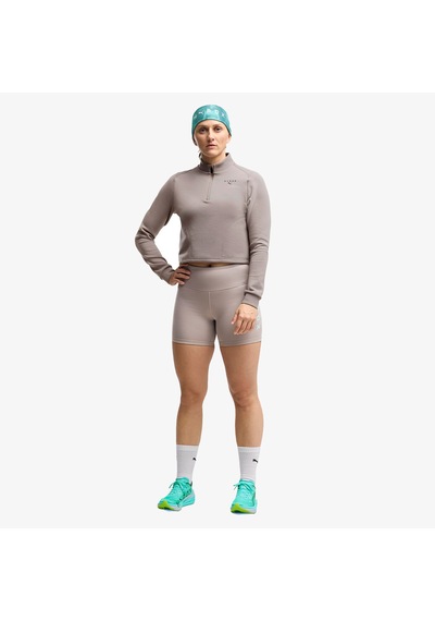 Puma X Hyrox Quarter-zip Top Kadın Bej Sweatshirt 527635 Çok Renkli