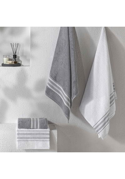 Taç Rope Pure Cotton Pamuk Hamam Seti Beyaz Antrasit 000000001500222677 Antrasit