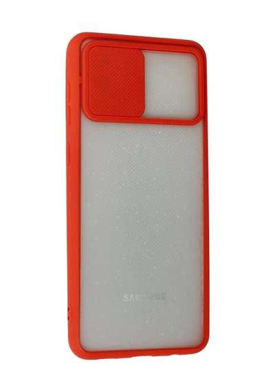 Samsung Galaxy Uyumlu-  A02 Kılıf Palm Buzlu Kamera Sürgülü Silikon - Kırmızı Çok Renkli