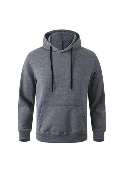 Suma Füme Kapşonlu Uzun Kol Basic Sweatshirt Hoodie Erkek