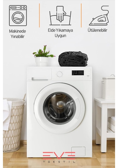 Eve Tekstil Fitted Yüksek Kaliteli Penye Kumaş Tek Kişilik Lastikli Çarşaf Siyah