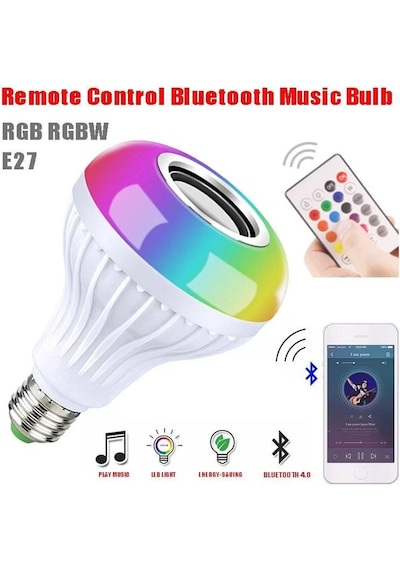 Akıllı Led Ampül Hoparlör Bluetooth +kumandalı