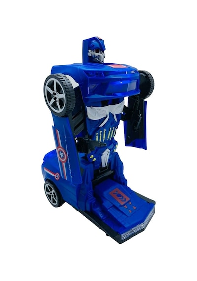 Avengers Sesli Işıklı Robota Dönüşen Araba Kaptan Amerika Robot Olan Transform Dans Eden Araç Renkli