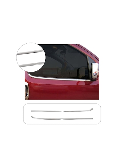 Peugeot Bipper Uyumlu 2007 Ve Üzeri Krom Cam Çıtası 2 Parça Paslanmaz Çelik
