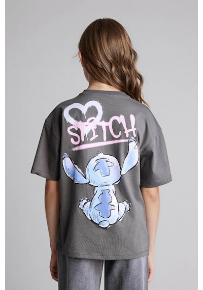Defacto Dısney Lılo & Stıtch Tişört Kız Çocuk Antrasit Kız Çocuk T-shirt H0724a8/ar58 Antrasit