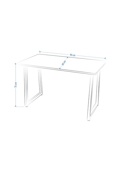 Vilinze Biga Sabit Mdf Metal Ayak Çalışma Ofis Masası - 60x90 Cm Beyaz