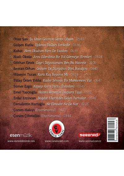 Ünlülerle Çorum Türküleri (Cd)
