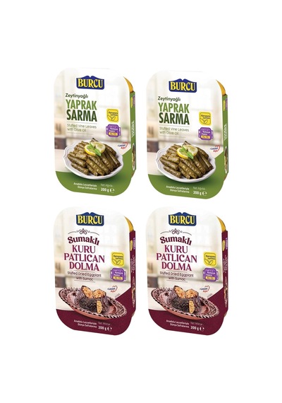 Burcu Yaprak Sarma Ve Kuru Patlıcan Dolma 200 Gr 4 Lü Paket