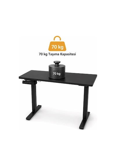 Elektrikli Yükseklik Ayarlı Masa İskeleti Tablasız, 70 Kg Taşıma Kapasiteli, 60 120 Cm Tabla Uyumlu Siyah Elektrikli Yükseklik Ayarlı Masa İskeleti Tablasız, 70 Kg Taşıma Kapasiteli, 60 120 Cm Tabla Uyumlu Siyah
