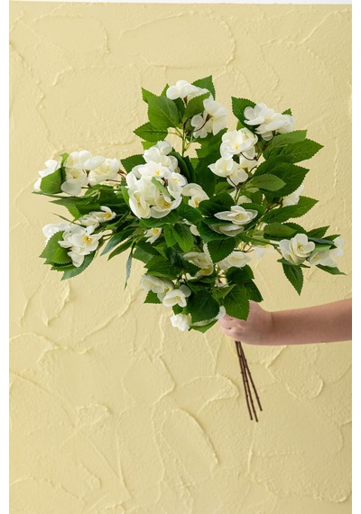 Yapay Lux Menekşe Dalı Kırık Beyaz 80 Cm 5 Yaprak Kırık Beyaz