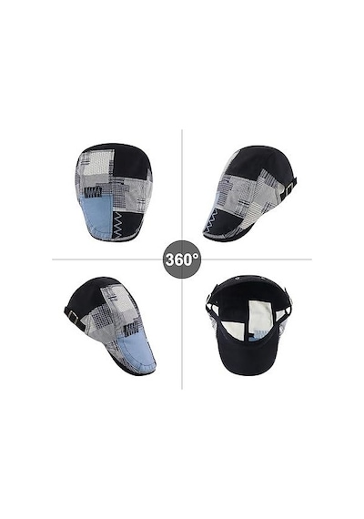 Valkyrie İtalyan Style Erkek Kasket Şapka Kanvas Asimetrik Model Ayarlanabilir Terletmez Erkek Siyah