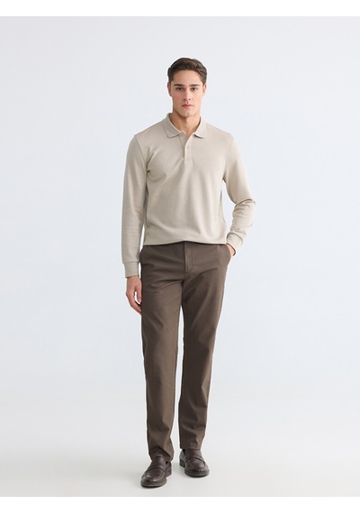 Lcwaıkıkı Classic Gri Polo Yaka Erkek Sweatshirt