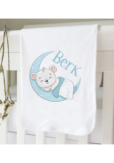 Bk Kids Kişiye Özel İsimli 5 Parça Beyaz Bebek Body Zıbın Ve Battaniye Hediye Seti, Yeni Doğan Bebek Giyim Hediyesi-6 Beyaz