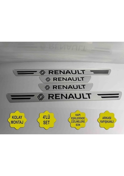 Renault Express İle Uyumlu Kapı Eşiği Koruyucu Ön - Arka 4'lü Set