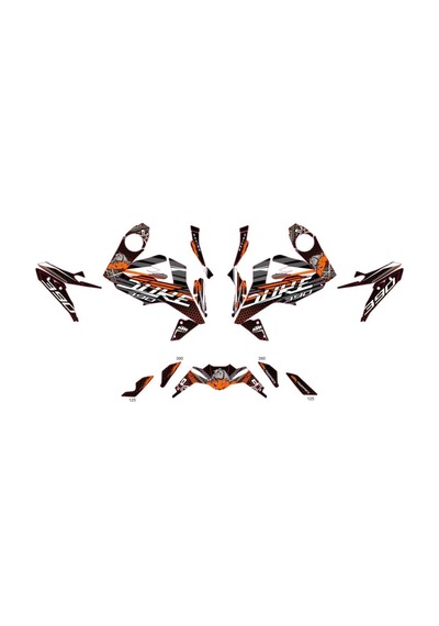KTM DUKE 690 Motorex - Karışık Motosiklet Sticker Etiket Parçalı