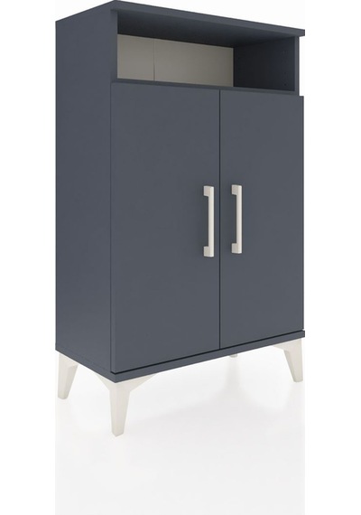 Arges Komodin 3 Raflı 2 Kapaklı 60x30x96 Antrasit-antrasit Antrasit