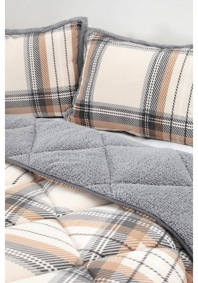 Merinos Comforter Volenta Çift Kişilik Yorgan Seti - Gri