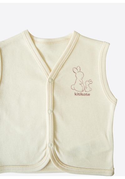Organik New Basic Yelek Natural Krem