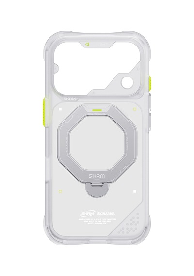 Apple iPhone 18 Pro Uyumlu Kılıf M-safe Şarj Özellikli Standlı Skinarma Saturn Kapak Beyaz