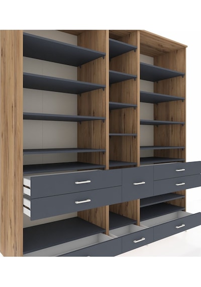 Kronos Dolap 19 Raflı 8 Çekmeceli 220x59x243 Çam-antrasit/antrasit Çok Renkli Kronos Dolap 19 Raflı 8 Çekmeceli 220x59x243 Çam-antrasit/antrasit Çok Renkli