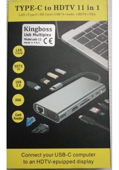 Type-c Den Hdtv Ye Çevirici 11'i 1 Arada 11 İn1 Type-c Kingboss
