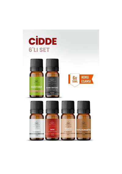 Cidde 6 Lı Oda Kokusu Seti Buhurdanlık Yağı, Difüzör Esansı Ve Esansiyel Uçucu Yağ 10ml X 6 Karışık